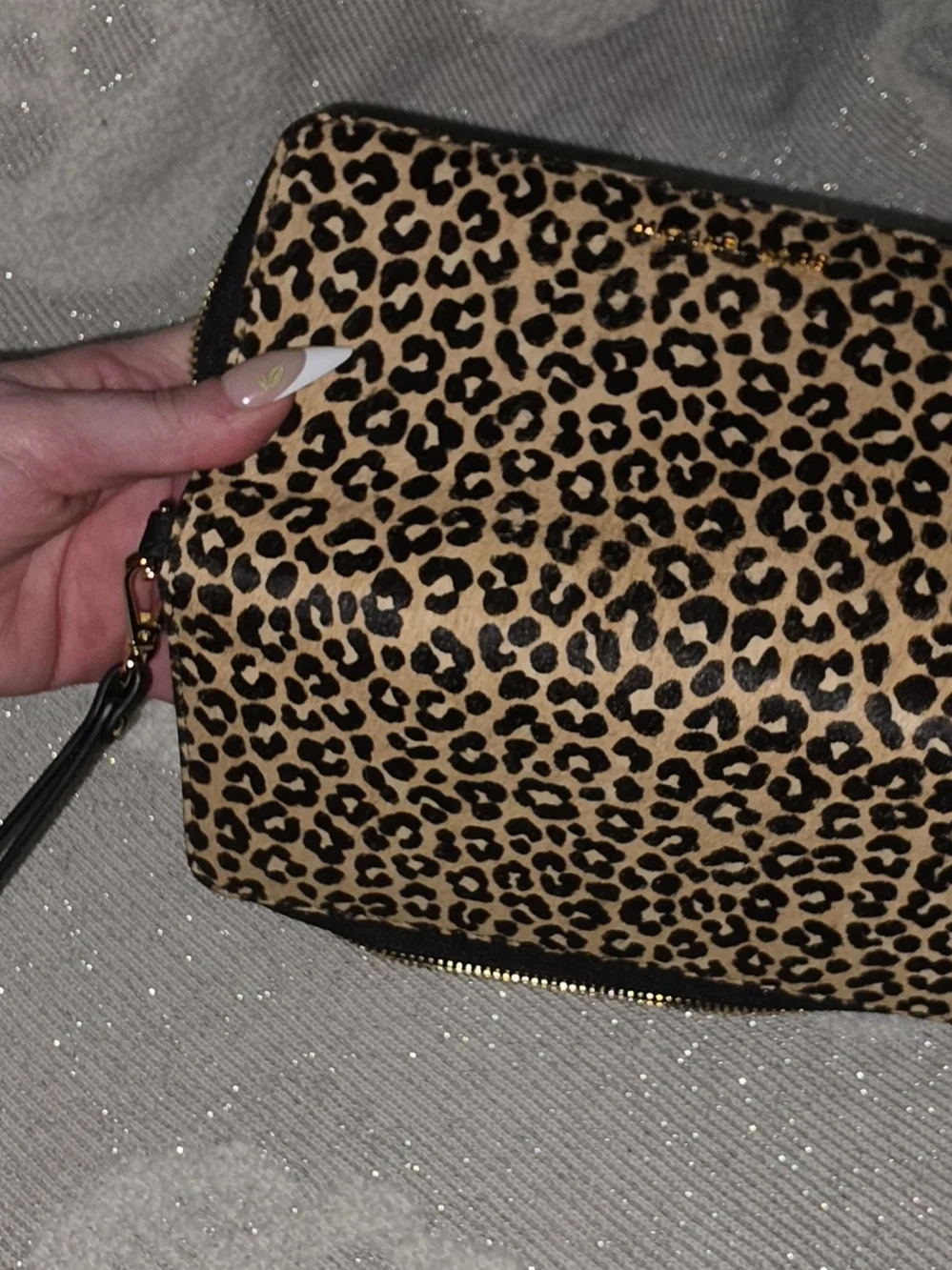*nwt*Michael Kors Leopard Print Clutch Wallet- Brown/Black